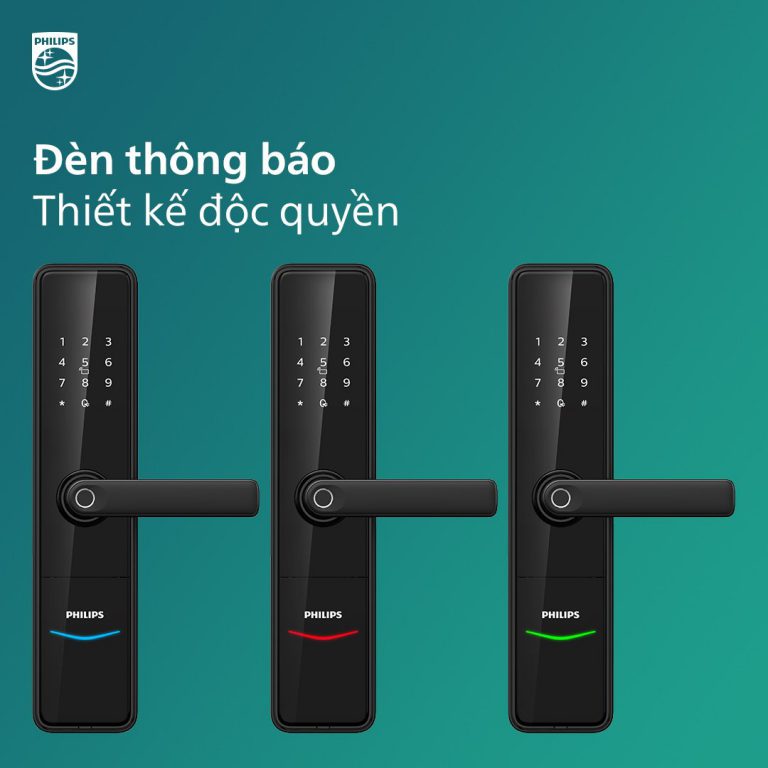 Philips DDL603E mở bằng vân tay trên tay gạt