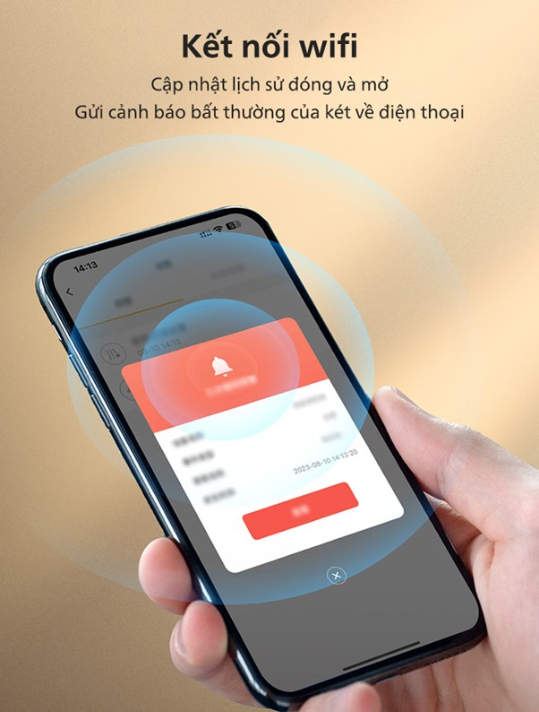Cảnh báo xâm nhập qua app két sắt Philips SBX602