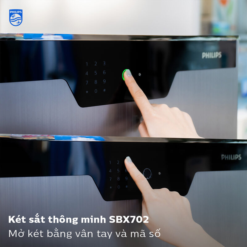 Mở khóa vân tay FPC két sắt Philips SBX702