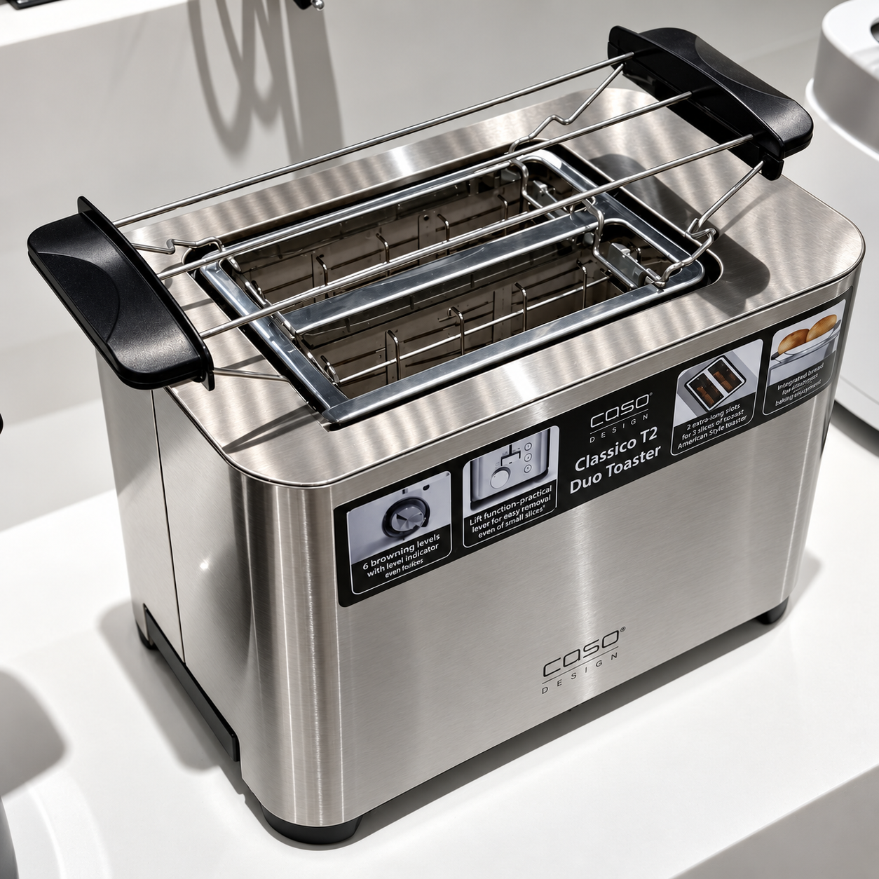 Máy Nướng Bánh Mì CASO Classico T2 Duo lắp khay nướng Máy Nướng Bánh Mì CASO Classico T2 Duo